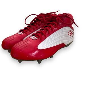 Reebok Shoes KTS Mid Mens Football Cleats NFL Equipment Size 15 Red White
